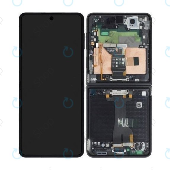 Samsung Galaxy Z Flip 7 F766B - LCD Kijelző + Érintőüveg + Keret (Jetblack) OLED