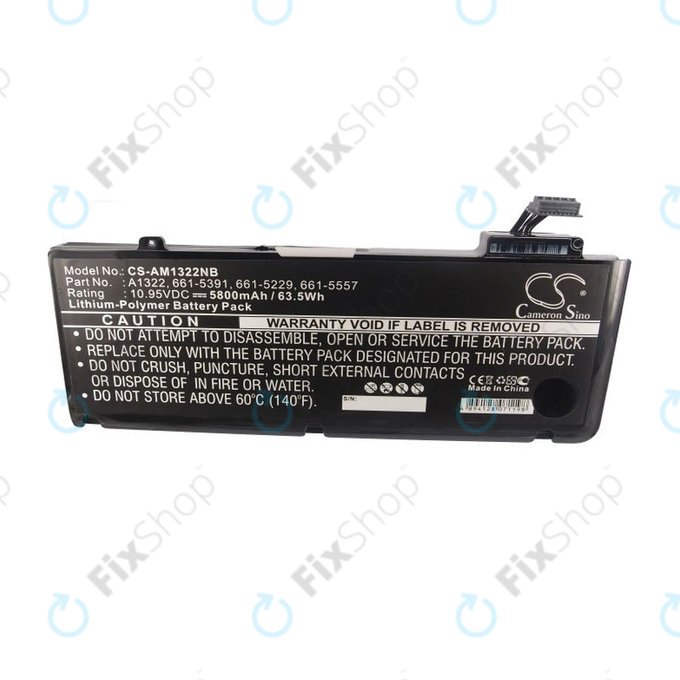 Apple MacBook Pro 13" A1278 (Mid 2009 - Mid 2012) - Akkumulátor A1322 5800mAh HQ