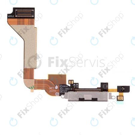 Apple iPhone 4 - Töltő Csatlakozó + Mikrofon + Flex Kábelek (Black)