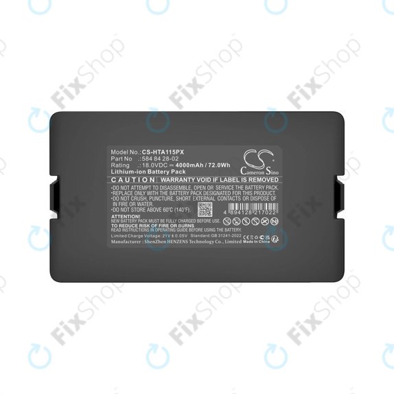 Akkumulátor Flymo Easilife 200, Gardena Automower 310, Husqvarna Automower 315X, 4000mAh, Li-Ion, 18.0V, 584 84 28-02, HQ