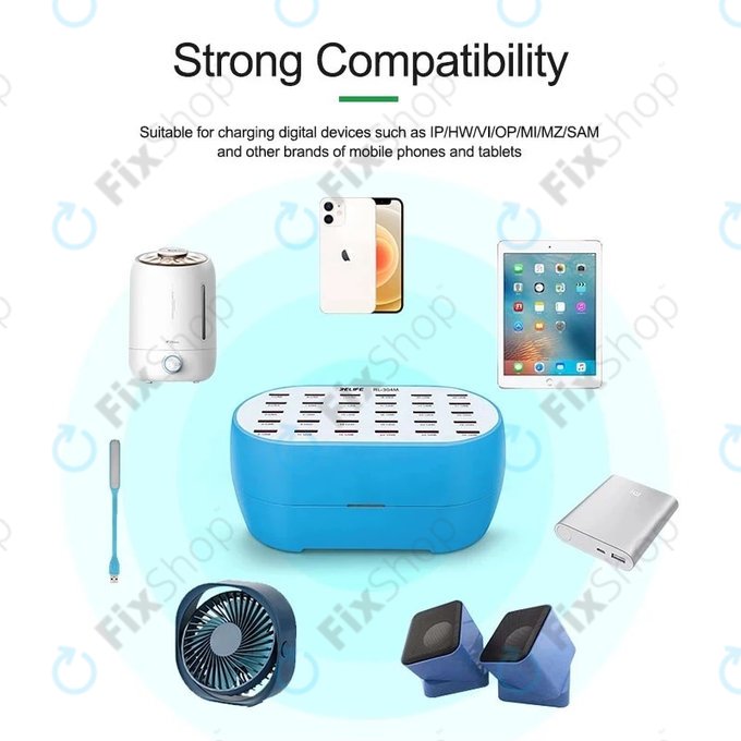 Relife RL-304M - Smart USB Töltő - 30x USB / 160W