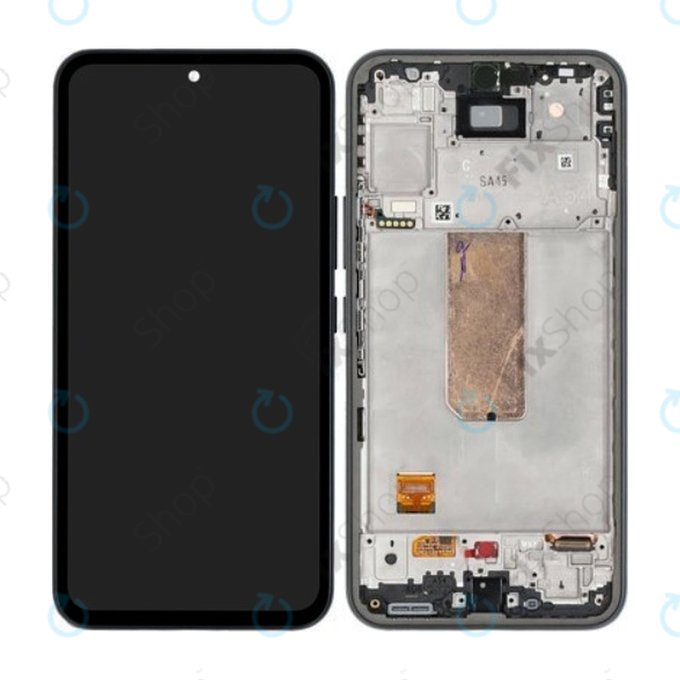 Samsung Galaxy A54 5G A546B - LCD Kijelző + Érintőüveg + Keret (Black) - GH82-31231A, GH82-31232A Genuine Service Pack