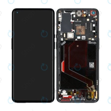 OnePlus 9 Pro - LCD Kijelző + Érintőüveg + Keret (Stellar Black) - 1001100044 Genuine Service Pack