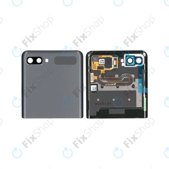 Samsung Galaxy Z Flip 5G F707B - LCD Kijelző + Érintőüveg + Keret (Külső) (Mystic Gray) - GH96-13806A Genuine Service Pack