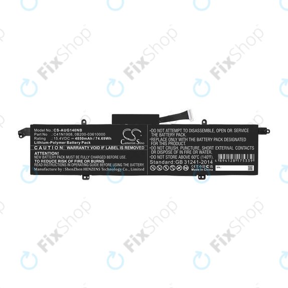 Akkumulátor Asus ROG Zephyrus G14 Ga401, 4850mAh, Li-Pol, 15.4V, C41N1908, HQ