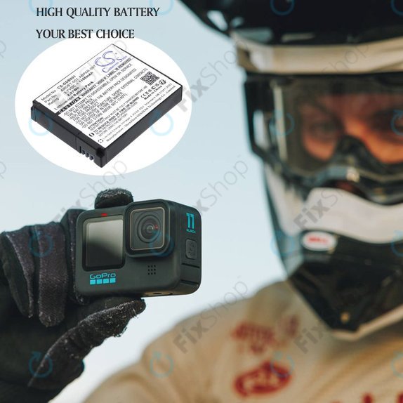 Akkumulátor GoPro HD Hero, Hero2, 1100mAh, Li-Ion, 3.7V, AHDBT-001, HQ