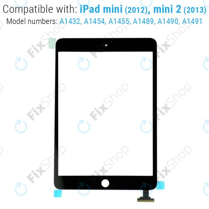 Apple iPad Mini, Mini 2 - Érintőüveg + IC Csatlakozó (Black)