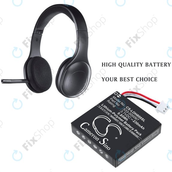 Akkumulátor Logitech H800, 230mAh, Li-Pol, 3.7V, 533-000067, HQ