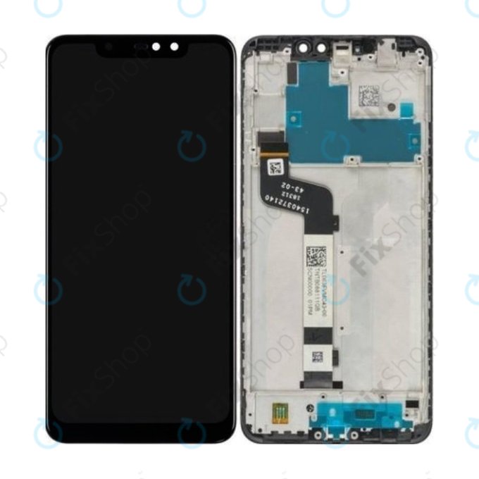 Xiaomi Redmi Note 6 Pro - LCD + Érintőüveg + Keret (Black) - 5606100640C7 Genuine Service Pack