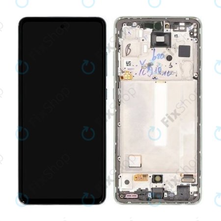 Samsung Galaxy A52s 5G A528B - LCD Kijelző + Érintőüveg + Keret (Awesome Mint) - GH82-26861E, GH82-26863E, GH82-26910E, GH82-26909E Genuine Service Pack