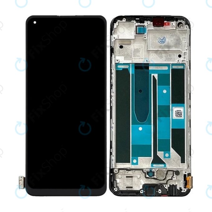Realme 8 Pro - LCD Kijelző + Érintőüveg + Keret (Black) TFT