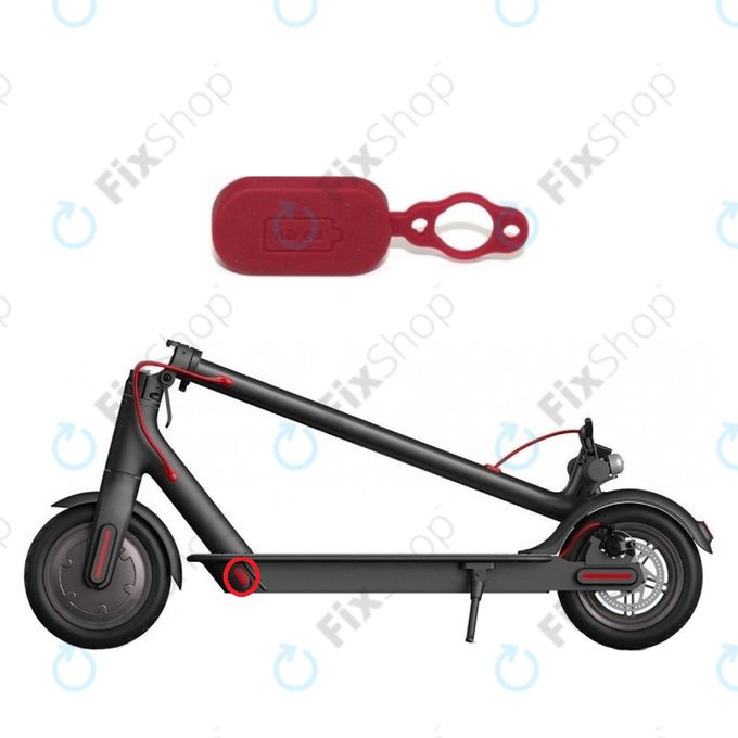 Xiaomi Mi Electric Scooter 1S, 2 M365, Essential, Pro, Pro 2 - Gumi Töltőcsatlakozó-Burkolat (Red)