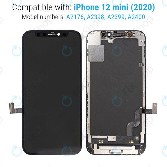 Kijelző iPhone 12 Mini, Érintőüveg kerettel, Refurbished