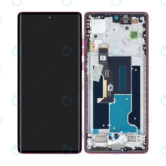 Motorola Edge 50 Fusion - LCD Kijelző + Érintőüveg + Keret (Hot Pink) - 5D68C24345 Genuine Service Pack