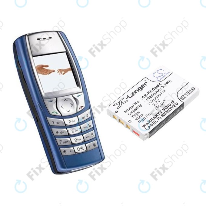 Akkumulátor Nokia 7250i, 6610, 6585, 6560, 6200, 6220, 1000mAh, Li-Ion, 3.7V, BLD-3, HQ