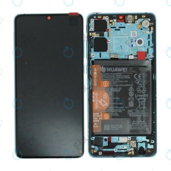 Huawei Honor 20e - LCD Kijelző + Érintőüveg + Keret + Akkumulátor (Phantom Blue) - 02353QEN Genuine Service Pack