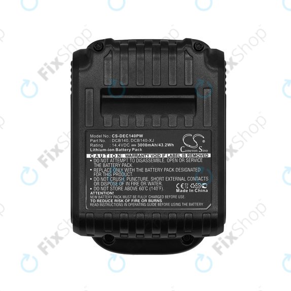 Akkumulátor Dewalt DCB090, XR, 3000mAh, Li-Ion, 14.4V, DCB140, HQ