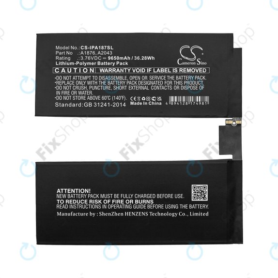 Apple iPad Pro 12.9 (3rd Gen 2018), iPad Pro 12.9 (4th Gen 2020) - Akkumulátor A1876, A2043 9650mAh HQ