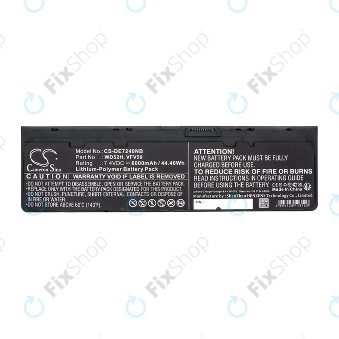 Akkumulátor Dell Latitude E7240, 7250, 12, 6000mAh, Li-Pol, 7.4V, VFV59, HQ