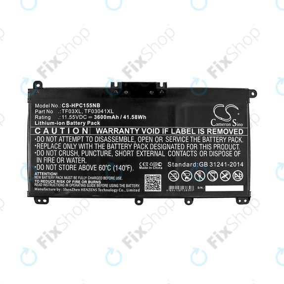 Akkumulátor HP Pavilion 14, 15, X360, 3600mAh, Li-Ion, 11.55V, TF03XL, HQ