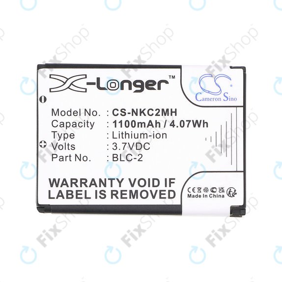 Akkumulátor Nokia 3310, 3330, 1220, 1260, 3560, 5510, 6650, 6800, BLC-2, Li-ion, 3.7V, 1100mAh, HQ