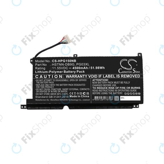 Akkumulátor HP Pavilion Gaming 15,16, Spectre X360 15, 4500mAh, Li-Pol, 11.55V, 3ICP6/60/72, HQ