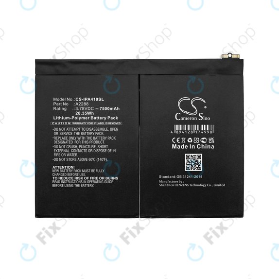 Apple iPad Air (4th Gen 2020), (5th Gen 2022), 11 (2024) - Akkumulátor A2288 7500mAh HQ