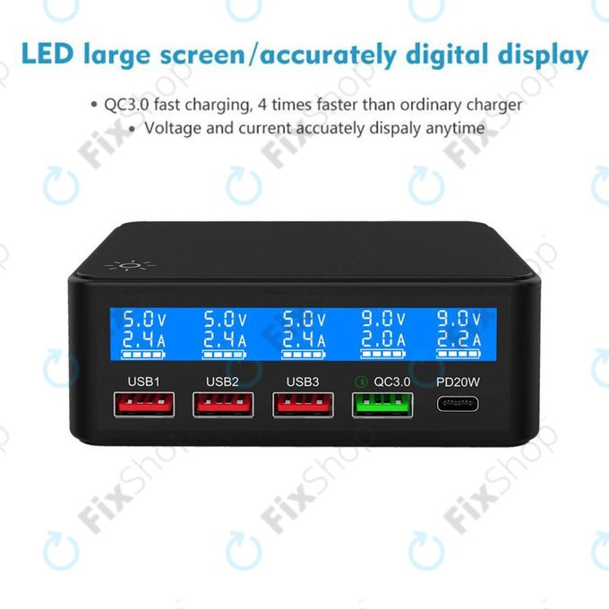 FixPremium - USB Charging Station with USB 3.0 & USB-C
