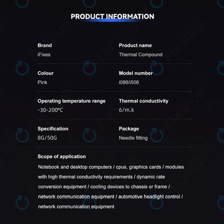 iFixes i506 Pink Performance Thermal Compound - hővezető paszta telefonhoz/tablethez, 50g