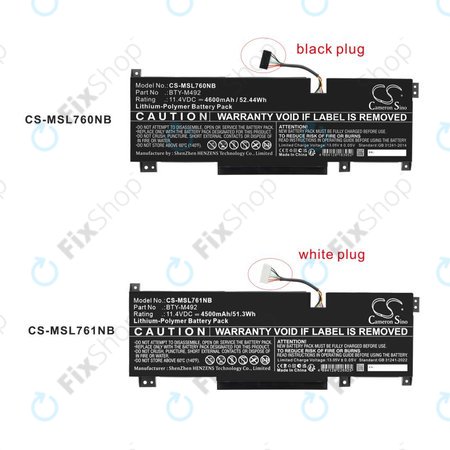 Akkumulátor MSI Pulse GL76, Katana GF66, Bravo 15, Crosshair 17, 4600mAh, Li-Pol, 11.4V, BTY-M492, HQ