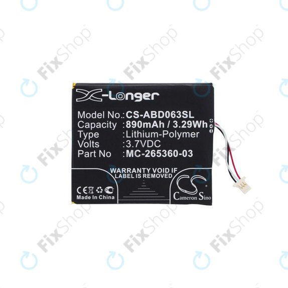 Amazon Kindle 7th, 8th, 499, 558, X - Akkumulátor MC-265360-03, 58-000083 890mAh HQ