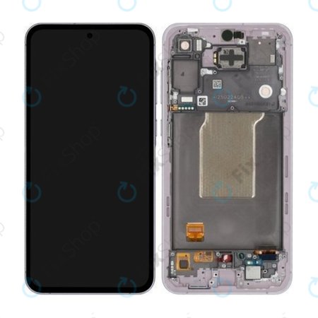 Samsung Galaxy A55 A556B - LCD Kijelző + Érintőüveg + Keret (Awesome Lilac) - GH82-34305C Genuine Service Pack