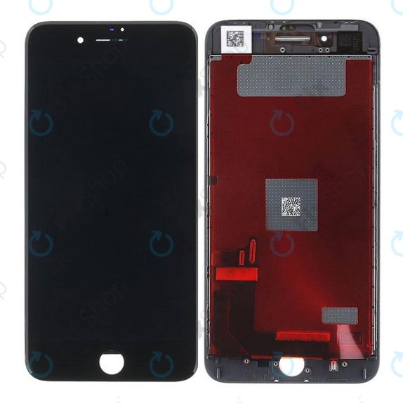 Kijelző iPhone 8 Plus, Black, Érintőüveg kerettel