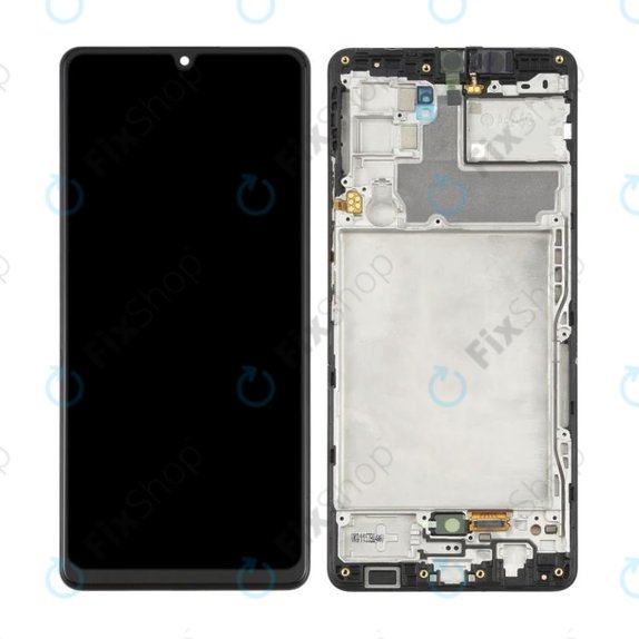 Samsung Galaxy A42 5G A426B - LCD Kijelző + Érintőüveg + Keret (Black) OLED