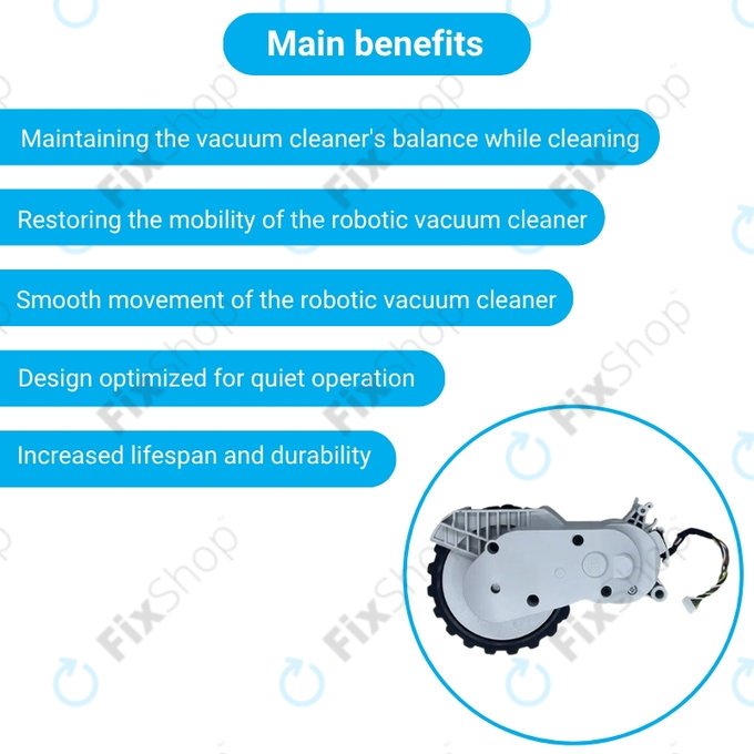 Xiaomi Mijia E10, E12, Mi Robot Vacuum Mop 2 Lite, 2 Pro - Kerék Motorral (Jobb) (Fehér)