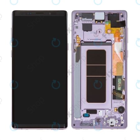Samsung Galaxy Note 9 N960U - LCD Kijelző + Érintőüveg + Keret (Lavender Purple) - GH97-22269E, GH97-23737E, GH97-22270E Genuine Service Pack