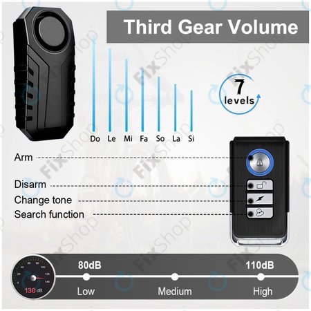 Vezeték nélküli Lopásriasztó Távirányítóval