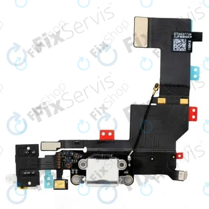Apple iPhone 5S - Töltő Csatlakozó + Jack Csatlakozó + Mikrofon + Flex Kábelek (White)