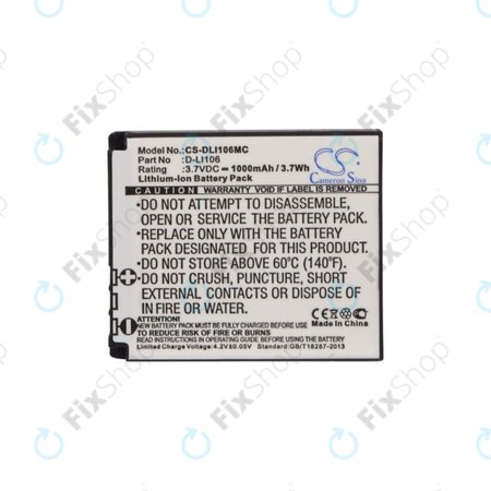 Akkumulátor Kodak PIXPRO SP1, Kodak PIXPRO SP1 HD, 1000mAh, Li-Ion, 3.7V, D-LI106, HQ