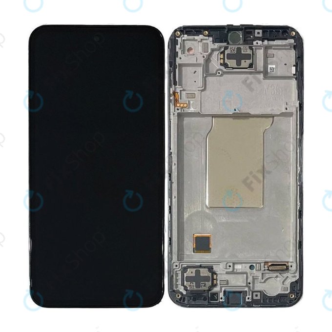 Samsung Galaxy M35 M356B - LCD Kijelző + Érintőüveg + Keret (Black) - GH82-35001A Genuine Service Pack