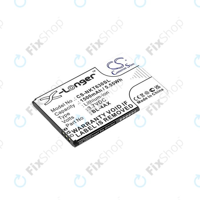 Akkumulátor Nokia 6300 4G, Nokia 8000 4G, 1500mAh, Li-Ion, 3.7V, BL-4AX, HQ