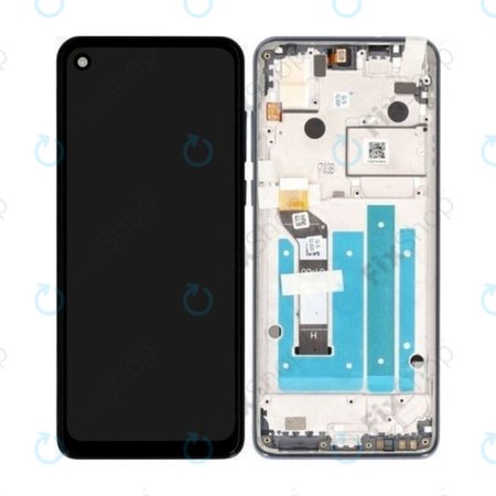 Motorola One Action XT2013 - LCD Kijelző + Érintőüveg + Keret (Demin Blue) - 5D68C14737 Genuine Service Pack