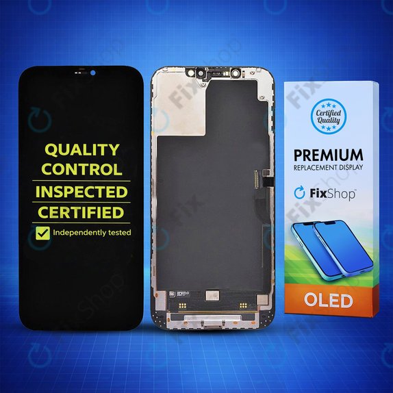 Kijelző Hard OLED iPhone 12 Pro Max, Érintőüveg kerettel, FixPremium