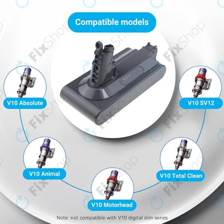 Dyson V10 - Akkumulátor 969352-02, SV12, 206340 Li-Ion 25.2V 3000mAh HQ