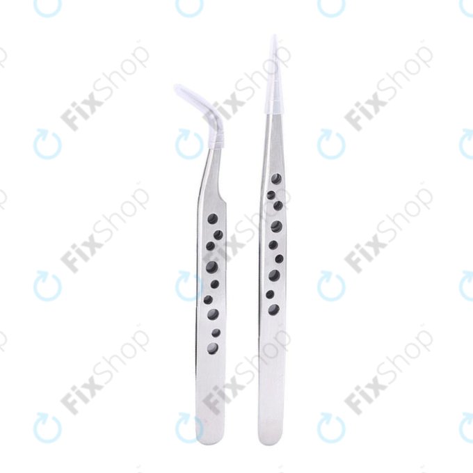 Stainless Steel Tweezer Set - Straight & Curved Tip