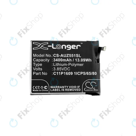 Asus Zenfone 3 Max ZC553KL (X00DD), 4 Max ZC554KL (X00ID) - Akkumulátor C11P1609 3400mAh HQ