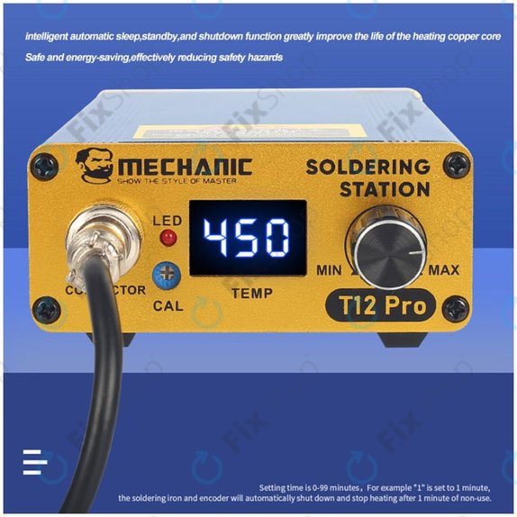 Mechanic T12 Pro - Digitális Forrasztóállomás (Blue)