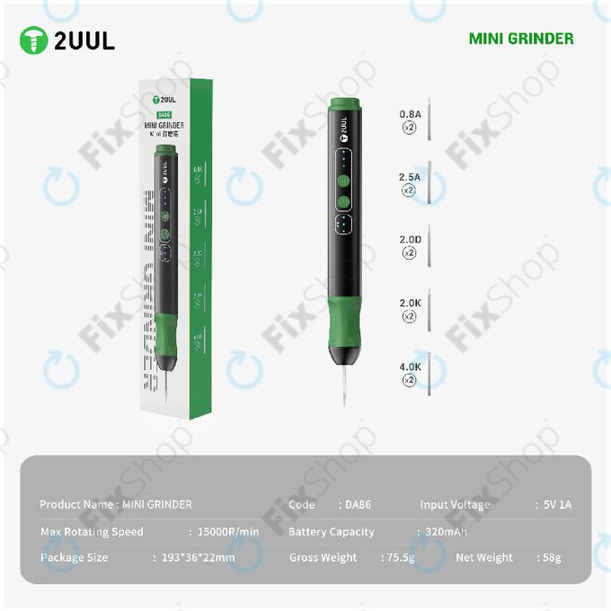 Precíziós mini csiszoló, 2UUL DA86