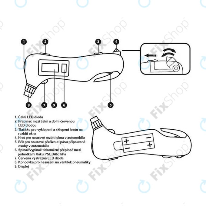 Extol Premium 8863050 Emergency - Gumiabroncsnyomásmérő