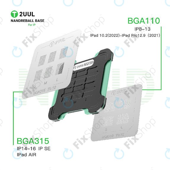 Mágneses kétoldalú NAND reballing alap, 2UUL BH16